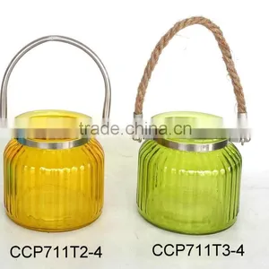 CCP711T2-4 Glass Jar Sprayed With Color With Metal Handle thumbnail-1