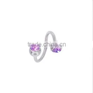 Light Amethyst Double Jeweled Twister Barbell thumbnail-1