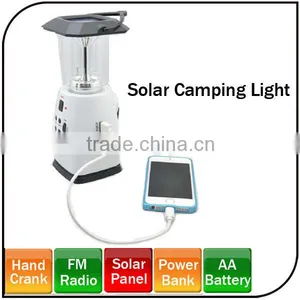 New Style Power by Hand Crank Mutil-function Rechargeable LED Solar Camping Light thumbnail-1