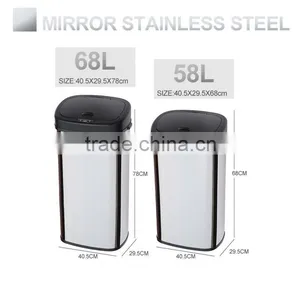 8 10 13 Gallon Infrared Touchless Dustbin Stainless Steel Waste Bin Auto Touchless Trash Can SD-007 thumbnail-3