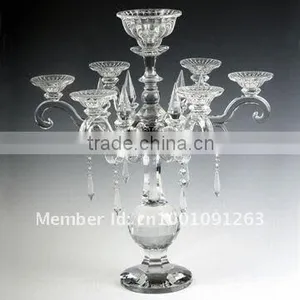European Style Long-stemmed Crystal Glass Candle Holder thumbnail-3