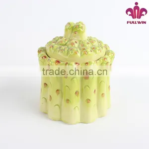 Factory Price Ceramicware Ceramic Canister With Bamboo Sprout Design thumbnail-3