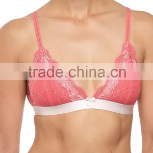 Hot Sale Sexy Transparent See-through Wirefree Lace Triangle Bra With Thin Wings thumbnail-1