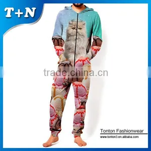 Plus Size Denim Adult Fleece Jumpsuits Pajamas thumbnail-4