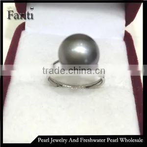 Fine Design Nature Pearl Price Round Sea Pearl Ring Real 925 Silver Ring thumbnail-1