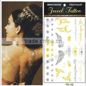 Latest Deisgns Metalic Temporary Tattoos/metallic Gold Flash Tatoos thumbnail-1