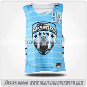 2016 Hight Quality Cheap Price Custom Made Sublimation Youth Reversible Lacrosse Pinnies Quality Choice thumbnail-1