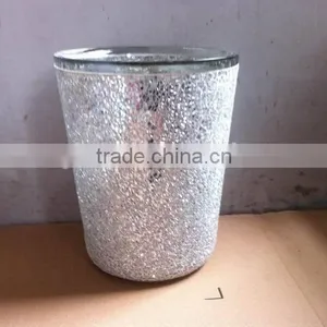 SILVER CRACKLE GLASS ASH-BIN thumbnail-1