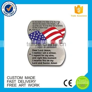 Manufacture Pray Tag Zinc Alloy Custom Metal Military Dog Tag thumbnail-4