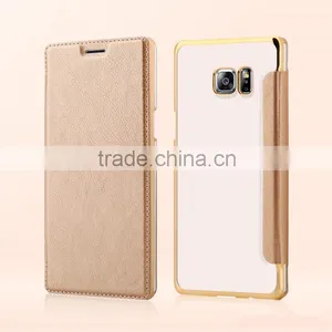 2016 Luxury Slim Electroplate Leather Flip Case for Samsung Galaxy Note 7 thumbnail-2