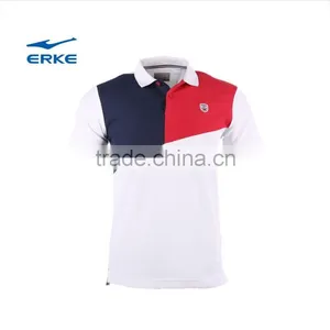 ERKE 2015 Exclusive Design Elegant Mens Summer Mirco Collar Short Sleeve Polo t Shirt of 100% Cotton for Man Wholesale thumbnail-1