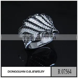 Imitation White Gold 925 CZ Ring Fashion America Style Chinese Silver Jewelry Ring thumbnail-1