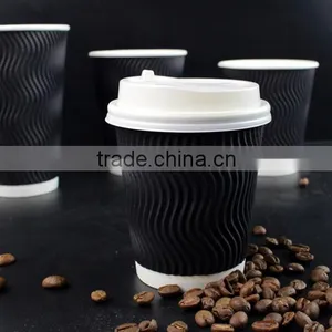 8/12/16oz Ripple Paper Cup for Coffee/tea/hot Drink With Lid,custom Printed s Ripple Paper Cup thumbnail-3