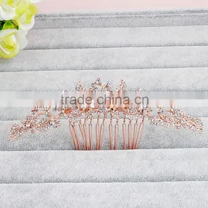 Gold Color Plating With Crystal Rhinestone For Bridal Wear Hair Accessories Wedding thumbnail-1
