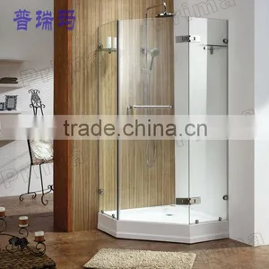 High Quality Tempered Clear Glass Shower Enclosure With Acrylic Base Plate Design For Diamond Shape Shower Enclosure thumbnail-1