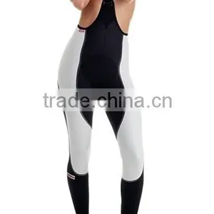 High End Customized Women Professional Cycling Tights Long Pants With Pad and Bib thumbnail-4