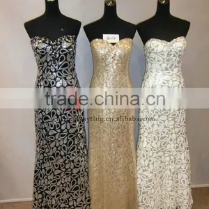 Sexy Off Shoulder Sweetheart Lace up Back Open Beaded Ready Made Evening Dress thumbnail-4