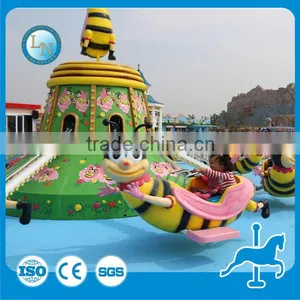 Zhengzhou Lino Funfair Ride Manufacturers! Amusement Family Funfair Fiberglass Rides Rotary Bee for Sale thumbnail-6