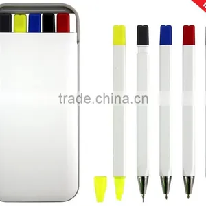 5 Colors Ball Pen Set With Plastic Box Gift Pen Set thumbnail-1