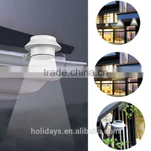 Solar Power Powered Outdoor Gutter Fence LED Wall With Bracket Garden Light thumbnail-1