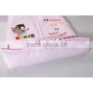 Children's 100% Cotton Baby Sleeping Bag Detachable Sleeve and Detachable Cotton Fillings Quilt for Four Seasons Pink Color thumbnail-4