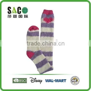Colorful Stripe Pattern Knee-high Fluffy Socks thumbnail-2