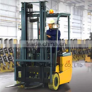 1-2 Ton 3 Wheel Superelastic Electric Forklift Small Turning Radius Forklift Use For Warehouse thumbnail-1