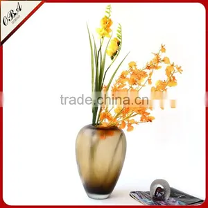 Handmade Vintage Italian Art Glass Murano Vase In Brown thumbnail-2
