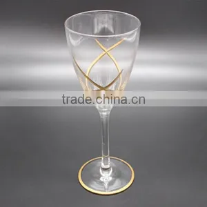 Wholesale Clear Goblet With Lines Of Different Colors thumbnail-4