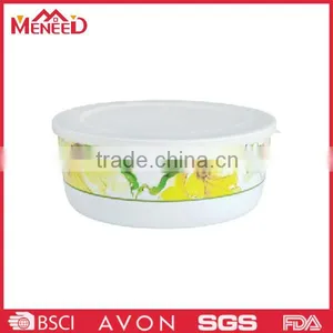 EU Standard Round Shape Yellow Flower Decal Home Use Decorative Melamine Mixing Bowls With Lid thumbnail-1