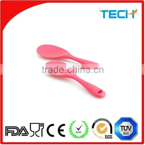 Silicone Shovel, Silicone Slotted Turner, Silicone Spatula With Bamboo Handle thumbnail-3