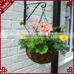 Decorative Wall Hanging Half Round Planters Hanging Basket With Metal Chain thumbnail-1