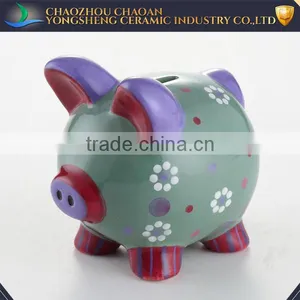 Wholesale Hand Paint Ceramic Money Box in Pig Shape thumbnail-2