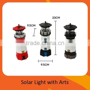 Giant Our Door Solar Garden Polyresin Lighthouse 11" 28cm With 360 Rotating Light thumbnail-5