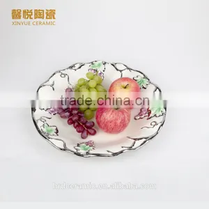 Wholesale Ceramic Plates Dishes,round Plate Grape Style thumbnail-1