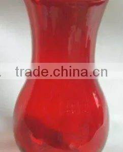 Red Round Glass Flower Vase for Home Decoration thumbnail-1