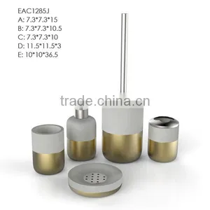 Concrete Bathroom Design Modern Hotel Bathroom Accessory Set With Golden Painting thumbnail-1