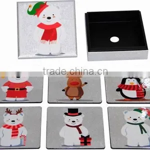 Lacquer Wooden Coasters/ Lacquered Coaster Set for Chrismast 2017 thumbnail-5