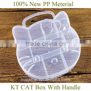 PP Plastic CAT Animal Shaped Cartoon Beads Clear Storage Box Boxes With Handle thumbnail-1