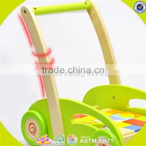 Wholesale Top Quality Wooden Baby Blocks Cart Toy Colorful Wooden Baby Blocks Cart Push Walker W16E027 thumbnail-6