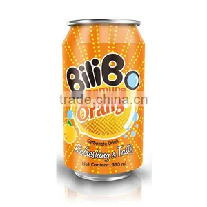 Popular BiliBo Carbonated Drink Orange Flavor 330ml thumbnail-1