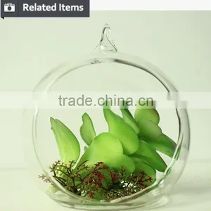 Hanging Succulents Mini Plants Artificial Glass Potted Plants thumbnail-3
