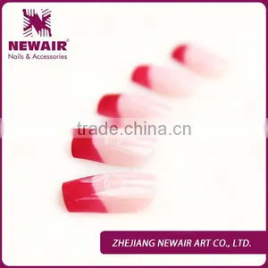 Red Color Classical French False Nail Tips thumbnail-1