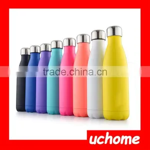 UCHOME 17 OZ/500 ML Food Grade Double Wall Vacuum Flask Insulated 18/8 Stainless Steel Swell Cola Shaped Water Bottle thumbnail-4