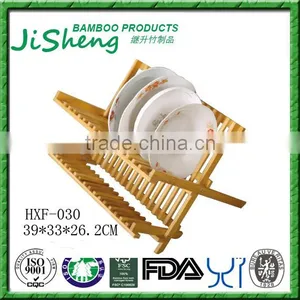 High Quality Foldable Bamboo Kitchen Dish Rack thumbnail-1