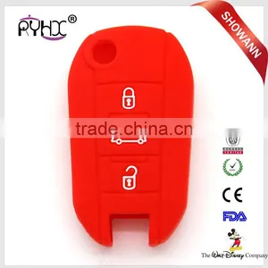Colored Silicone Key Covers Silicone Key Cases Silicone Car Key Protector for Peugeot 3008 thumbnail-4