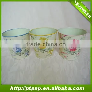 Rose Design Metal Flower Pot for Garden thumbnail-1