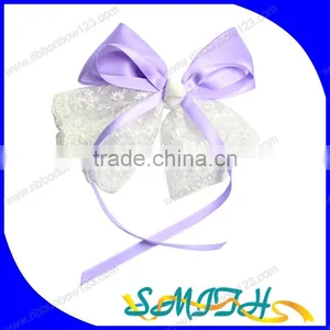 MSD Wholesale Large Ribbon Bow With Lace for Girls Dress Decoration thumbnail-1