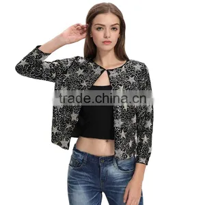 Latest Embroidered Bomber Fashion Jacket Model for Women thumbnail-2