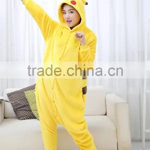 Flannel Cartoon Adult Animal Jumpsuit Animal Pajamas Jumpsuit Pikachu Design thumbnail-1